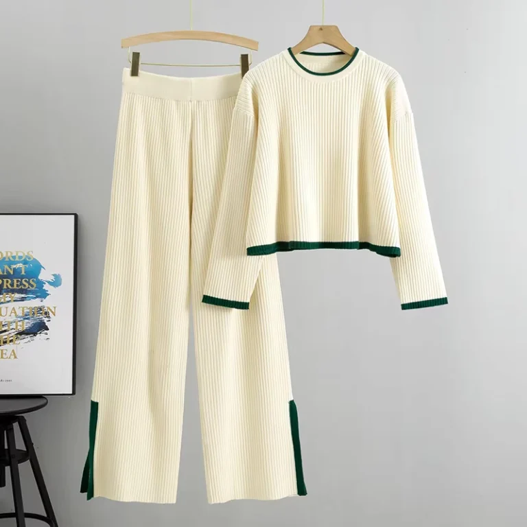 CHINEE-Knitted-Set-Womens-Autumn-Sweater-Wide-Leg-Pants-Two-piece-Set-Knitted-Lady-Two-Piece-Set-for-Women
