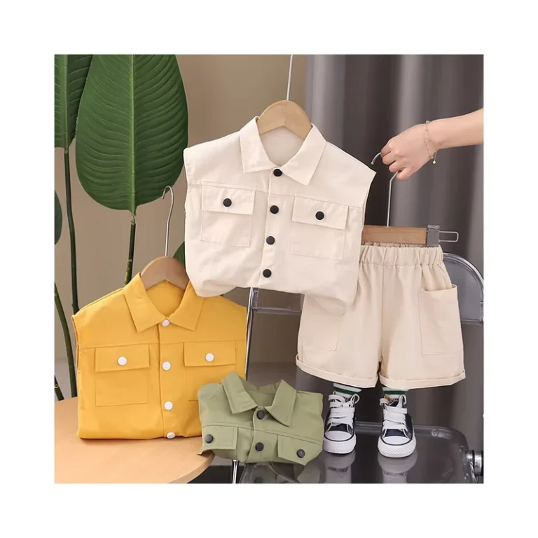 CHINEE-Korean-Version-Handsome-Boy-Summer-Vest-Cross-Border-Polo-T-Shirt-and-Shorts-Two-Pcs-Set-Children-Clothing-Set