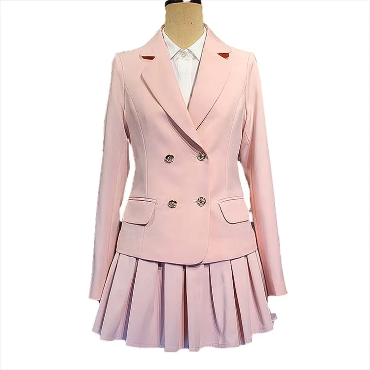 CHINEE-LF-High-Quality-Pink-Suits-Girls-Polo-Shirts-Skirts-Long-Sleeve-Spring-Autumn-School-Uniforms-1