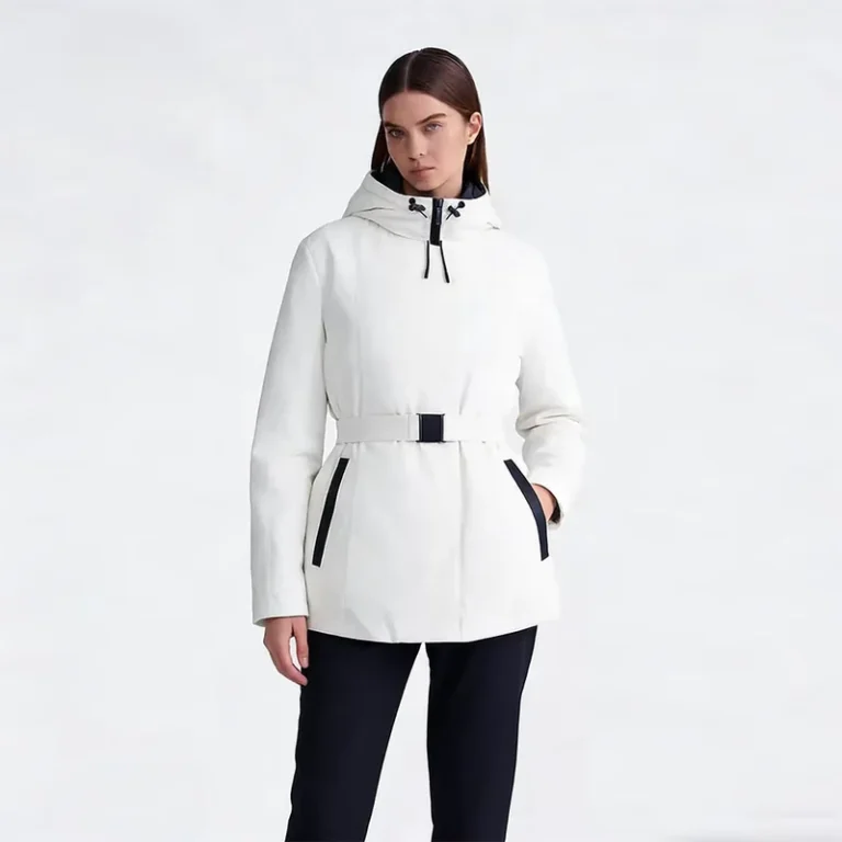 CHINEE-LOVEXUAN-Outdoor-Down-Jacket-for-Women-Windproof-Waterproof-Hooded-Waist-Adjustable-Functional-White-Winter-Coat-OEM-Factory
