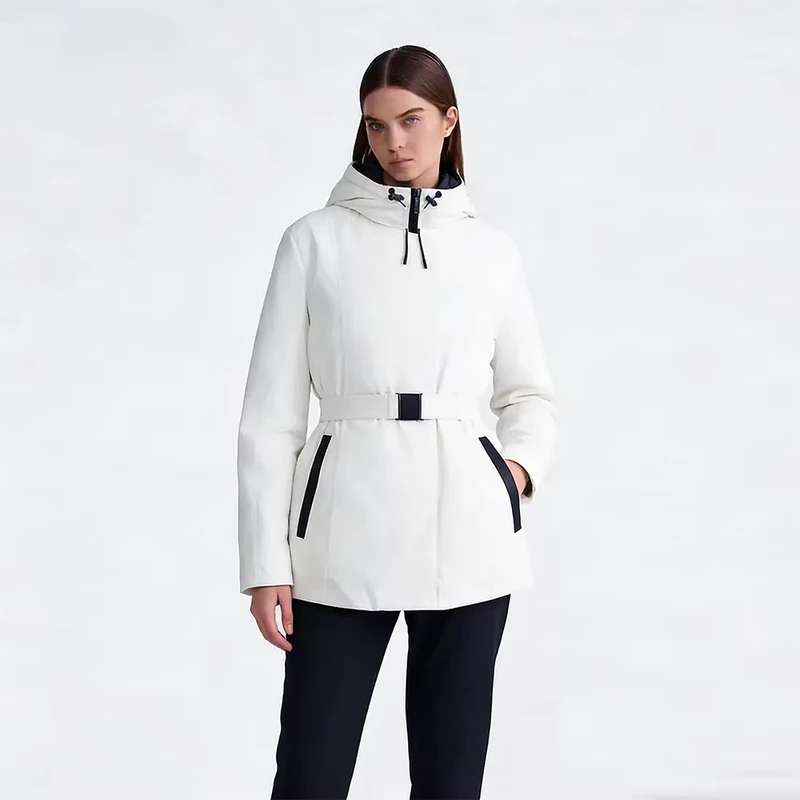 CHINEE-LOVEXUAN-Outdoor-Down-Jacket-for-Women-Windproof-Waterproof-Hooded-Waist-Adjustable-Functional-White-Winter-Coat-OEM-Factory