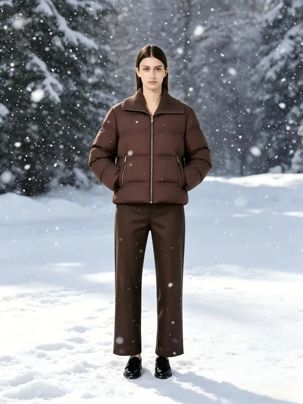 CHINEE-LOVEXUAN-Womens-Luxury-Goose-Down-Puffer-Jacket-Knitted-Rib-Collar-Premium-Short-Winter-Coat
