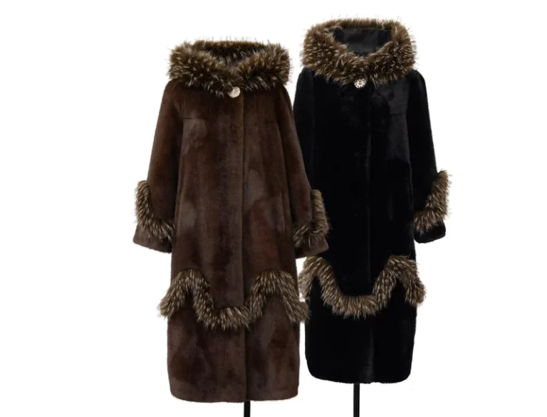 CHINEE-Ladys-Winter-Warm-Jacket-PC7011-Long-Black-Coat-with-Big-Collar-Faux-Fur-Hood-Knitted-Weaving-and-Tassel-Decoration