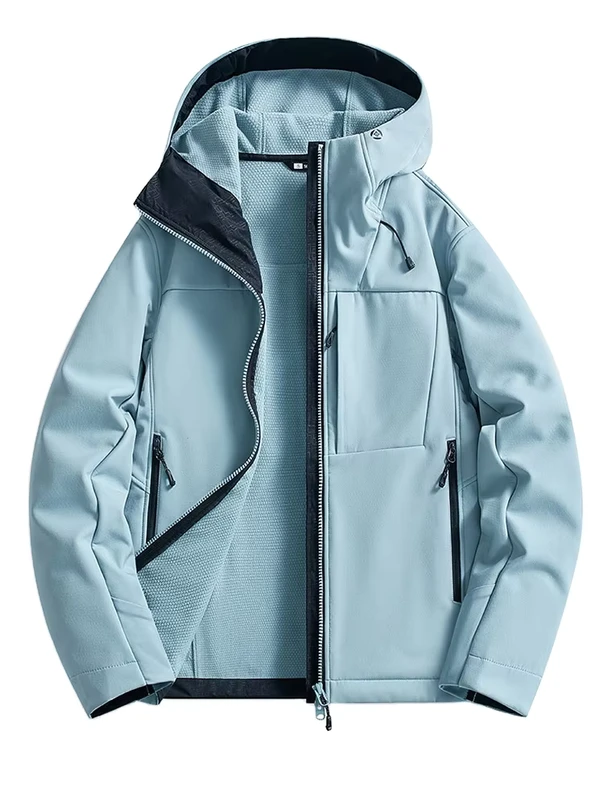 CHINEE-Large-sized-Casual-Mens-Winter-Hooded-Eco-friendly-Canvas-Spandex-Polyester-260g-Zipper-Soft-Shell-Jacket-Outdoor-Windproof
