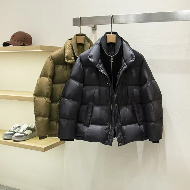 CHINEE-Light-High-Fluffy-Two-Piece-Windproof-White-Duck-Mens-Jacket-Vertical-Collar-Zipper-Closure-Cold-Resistant