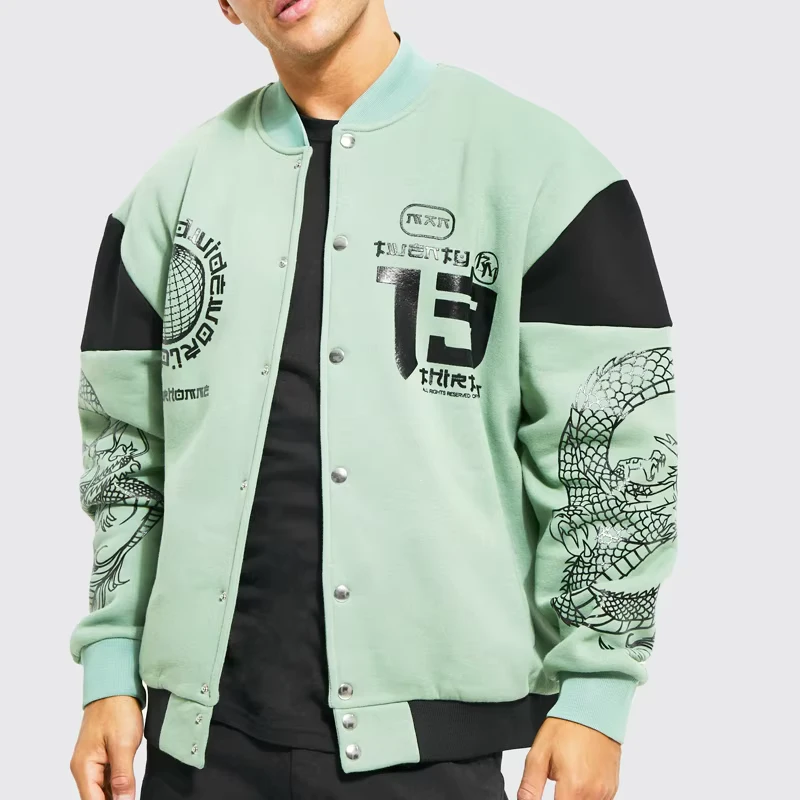 CHINEE-Logo-Screen-Printing-Letterman-Jacket-Men-Patchwork-Uniform-Jackets-Button-Baseball-Bomber-Jacket