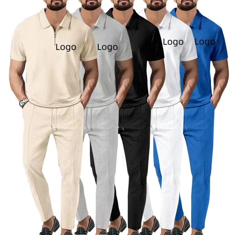 CHINEE-Low-price-Summer-Printed-100-Polyester-Polo-Shirt-Sets-Casual-Sportswear-Comfortable-Mens-Short-sleeved-Trousers