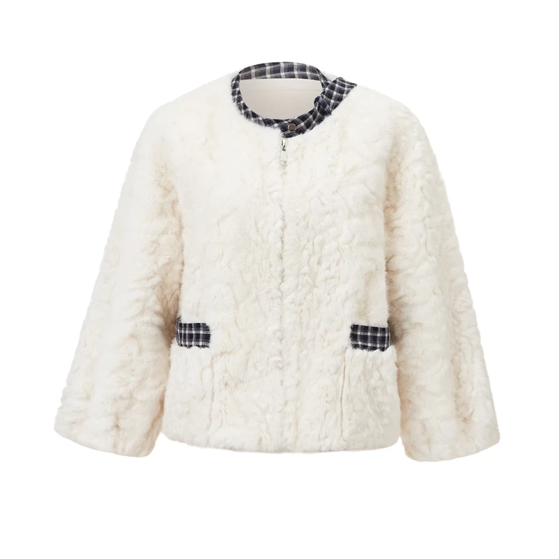 CHINEE-Luxurious-and-Elegant-Winter-Womens-Fur-Spliced-Warm-Quilted-Pocket-Decorative-Coat