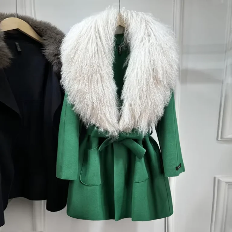 CHINEE-Luxury-Winter-Natural-Big-Mongolian-Lamb-Fur-Collar-Double-Faced-Wool-Coat-Women-Lace-up-Pockets-Woolen-Trench-Overcoat