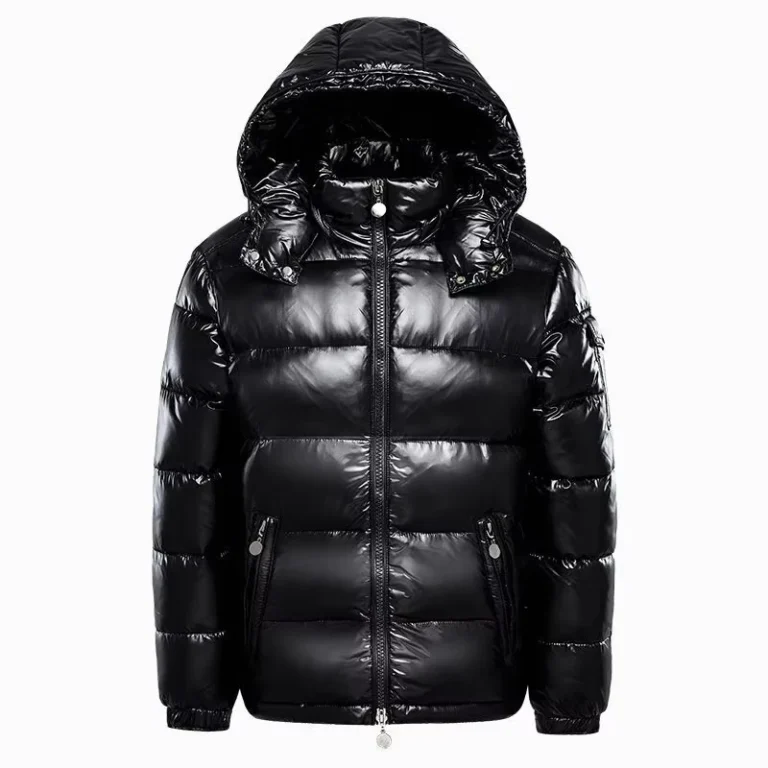 CHINEE-Manufacturer-Custom-Brand-Shiny-Puffer-Jacket-Winter-Padded-Coat-Bubble-Coat-Unisex-Zip-up-Outdoor-Black-Windbreaker-Down-Jacket