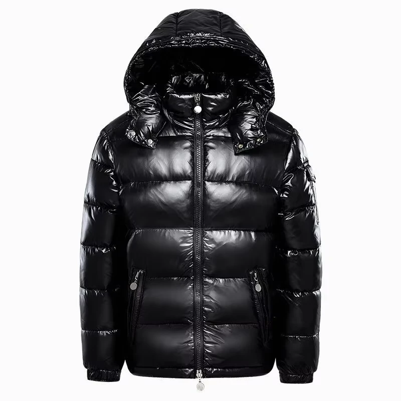CHINEE-Manufacturer-Custom-Brand-Shiny-Puffer-Jacket-Winter-Padded-Coat-Bubble-Coat-Unisex-Zip-up-Outdoor-Black-Windbreaker-Down-Jacket