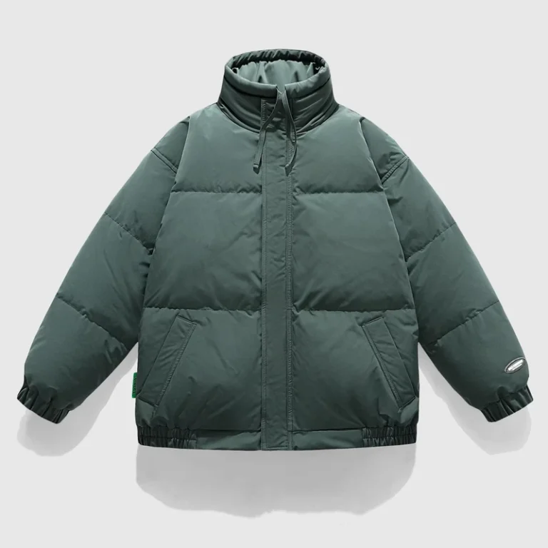 CHINEE-Men-80-White-Duck-Waterproof-Eco-Friendly-100Polyester-Casual-Jacket-Oversized-Stand-Collar-Drop-Shoulder-Zipper-Closure-1