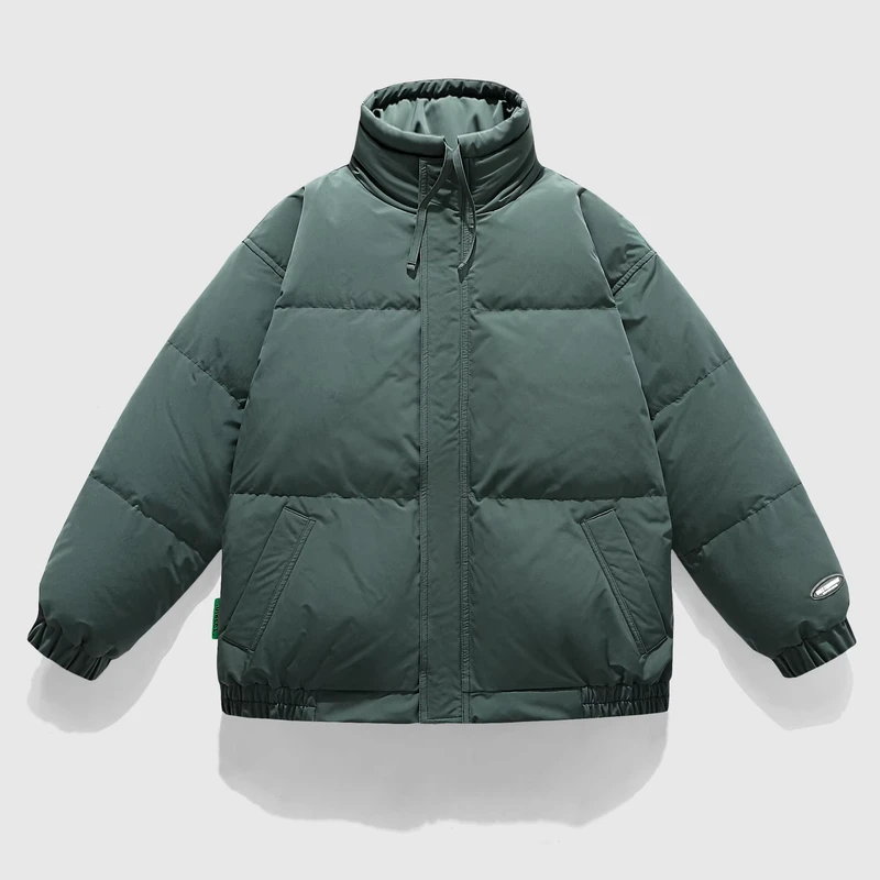 CHINEE-Men-80-White-Duck-Waterproof-Eco-Friendly-100Polyester-Casual-Jacket-Oversized-Stand-Collar-Drop-Shoulder-Zipper-Closure-1