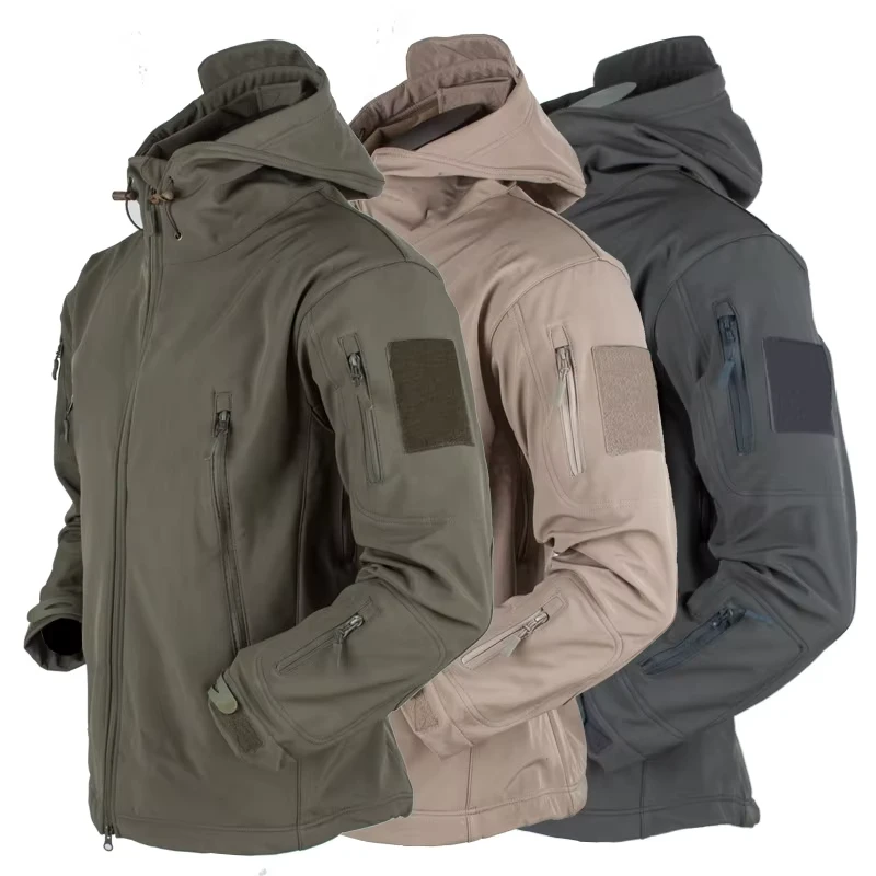 CHINEE-Men-Autumn-Winter-Windproof-Waterproof-Breathable-Warm-Pockets-Fleece-Inner-Coat-Long-Sleeve-Outdoor-Jacket