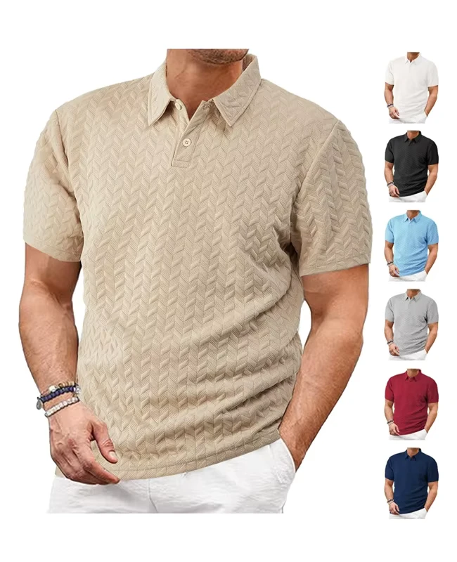 CHINEE-Men-European-and-American-Solid-Color-Summer-Breathable-Fashion-Button-Loose-Fit-Casual-Polo-Shirts-1
