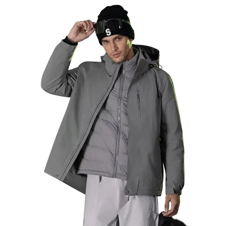 CHINEE-Men-Jacket-Winter-Outdoor-Jacket-Down-Filled-Hooded-Two-Piece-Removable-Liner-Waterproof-Breathable-Windproof-Warm