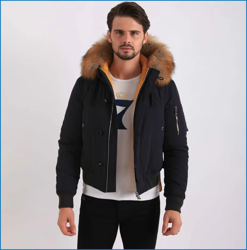 CHINEE-Men-Winter-Short-Duck-Down-Feather-Waterproof-Plus-Size-Overcoat-Puffer-Coat-Jacket-with-Real-Fur-Collar