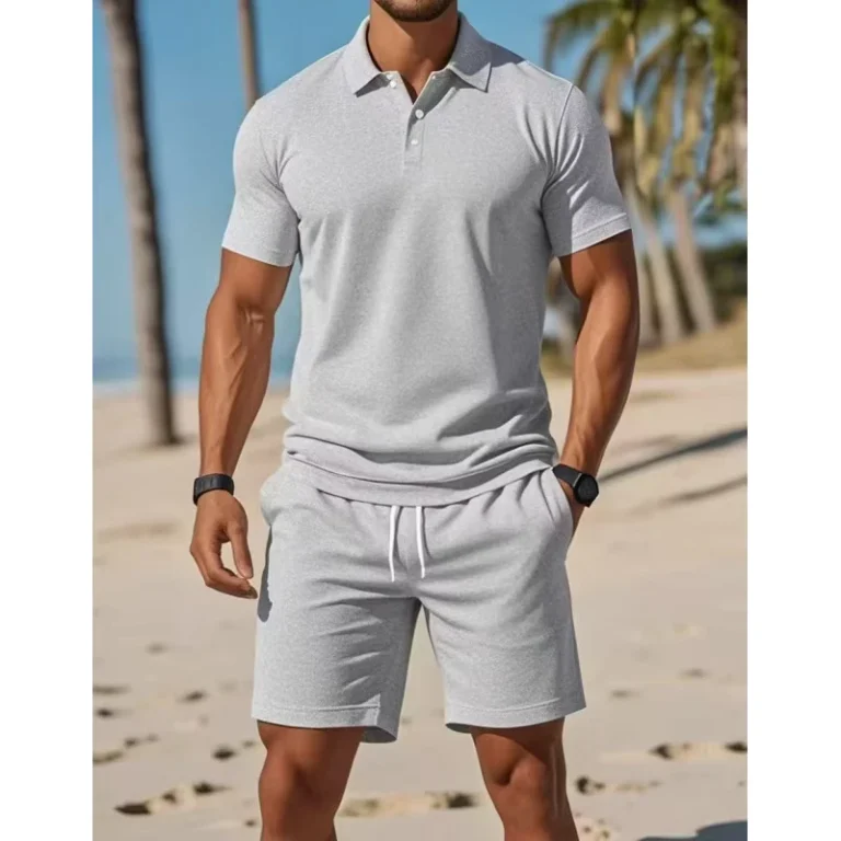 CHINEE-Mens-Casual-2-Piece-Outfits-Summer-Short-Sets-with-Polo-Shirt-and-Knitted-Track-Suits-Short-Sleeve-Shorts-Set-1