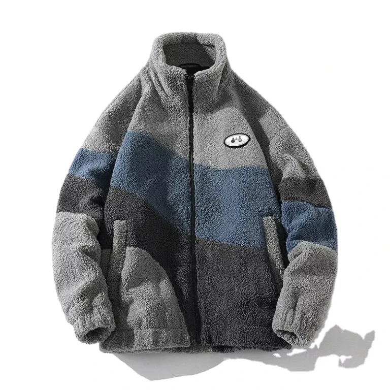 CHINEE-Mens-Casual-Loose-Thick-Fleece-Jacket-Polyester-Cotton-Stand-Collar-OEM-Service-Eco-Friendly