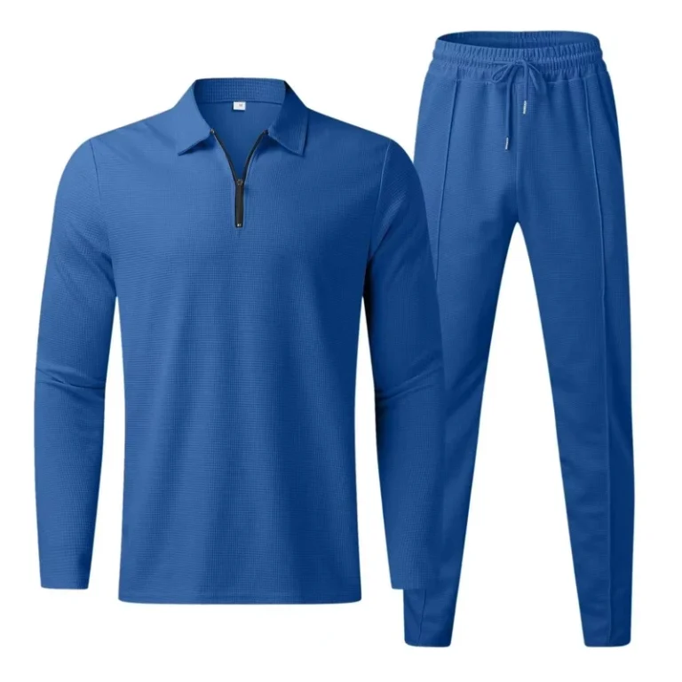 CHINEE-Mens-Casual-Outfits-Summer-Track-Suits-Polo-Shirts-Shorts-Set-Waffle-Knitted-Fabric-Printed-Pattern-for-Spring-Season-1