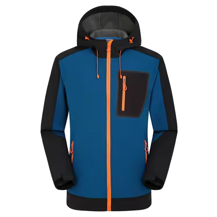 CHINEE-Mens-Color-Blocked-Softshell-Jacket-Hooded-Full-Zipper-Waterproof-Windproof-Thick-Fleece-Lined-Winter-Outdoor-Outerwear