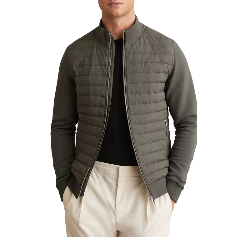 CHINEE-Mens-Freddie-Mixed-Media-Jacket-Winter-Quilted-Jacket-Front-Zip-Comfortable-Warmth-Bulky-Feel-Nylon-OEM-Service
