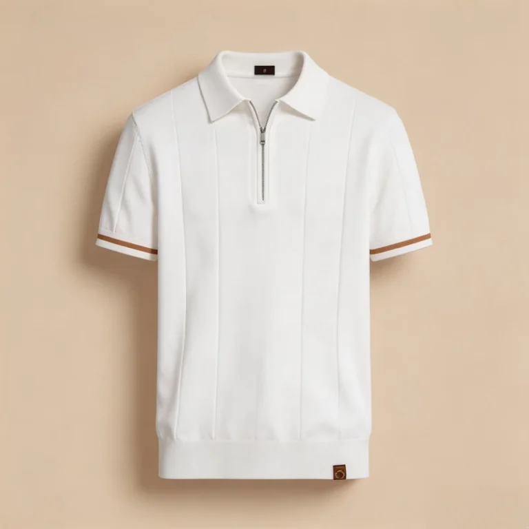 CHINEE-Mens-Half-Zip-Knitted-Short-Sleeve-Polo-Shirt-Business-Casual-Woven-100-Polyester-Minimalist-Solid-Breathable-Wear-Resistant-1