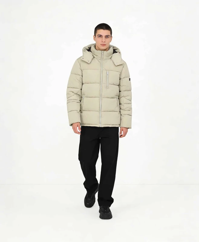 CHINEE-Mens-Padding-Jackets-with-Detachable-Sleeve-Stand-Collar-Zipper-Closure-Coated-Plain-Dyed-for-Winter