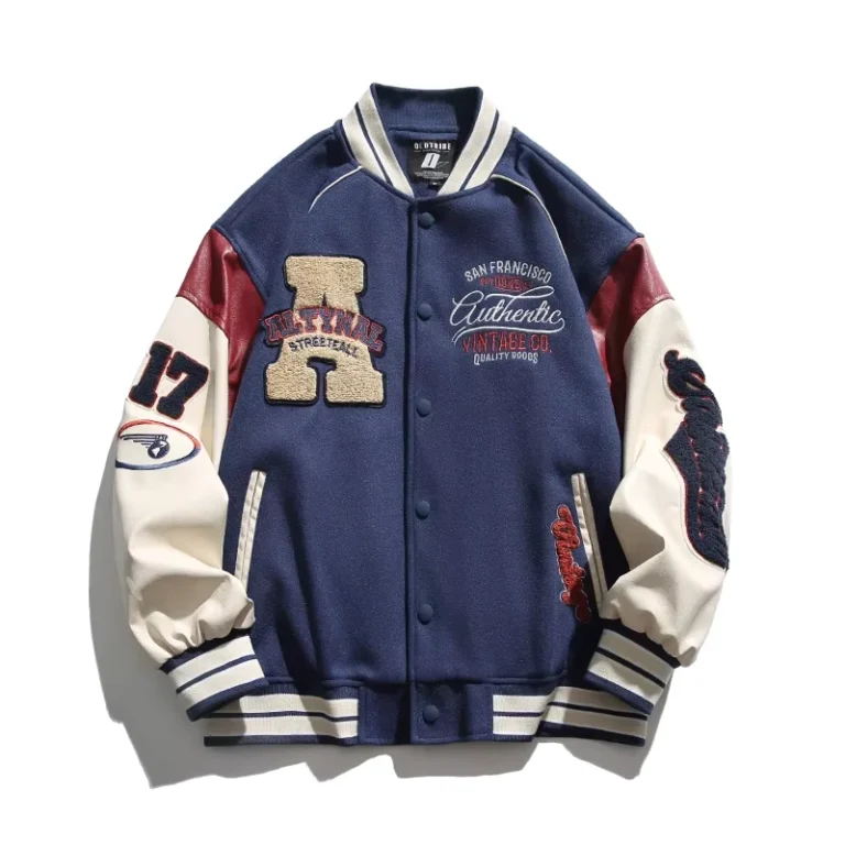 CHINEE-Mens-Retro-Cotton-Jacket-American-Trendy-Splicing-Baseball-Uniform-Embroidery-High-Street-XS-Genuine-ODM-Autumn-Winter-Spring