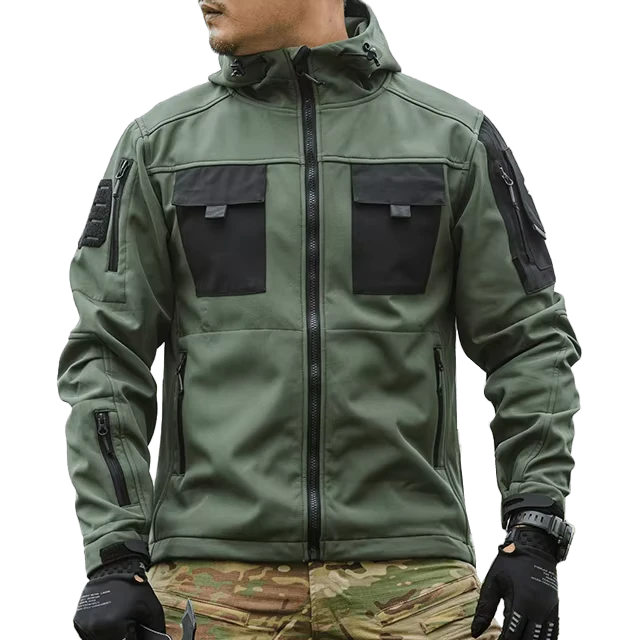 CHINEE-Mens-Soft-Shell-Jacket-for-Outdoor-Commuting-Tactics-with-Zipper-Closure-Windproof-and-Warm-for-Autumn