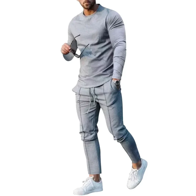 CHINEE-Mens-Suit-Spring-Fall-Two-piece-Round-Neck-Long-Sleeve-Tee-Pants-Casual-Mens-Suit