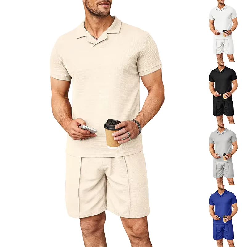 CHINEE-Mens-Summer-Bubble-Print-T-Shirt-and-Shorts-Set-with-Custom-Logo-Customizable-Clothing