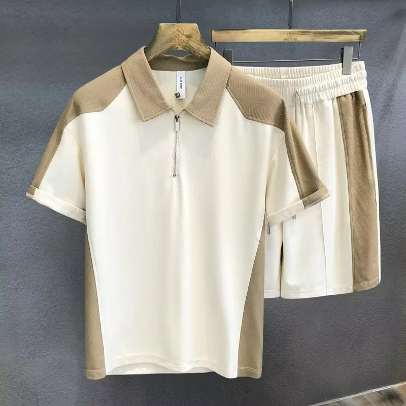 CHINEE-Mens-Summer-Formal-Sports-Shirt-New-Large-Size-Two-Piece-Set-Quick-Dry-Breathable-Comfortable-Polo-Set