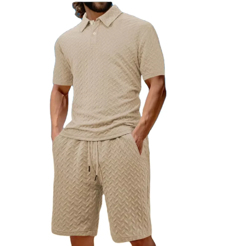 CHINEE-Mens-Summer-Jacquard-Polo-Shirt-Loose-Casual-Shorts-Solid-Tracksuit-2-Two-Piece-Men-Short-Sets-1