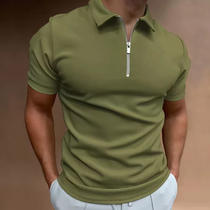 CHINEE-Mens-Summer-T-Shirt-Full-Sleeve-Oversize-Printed-Cotton-Custom-for-Polo-Set-with-High-US-Collar-100-Knitted