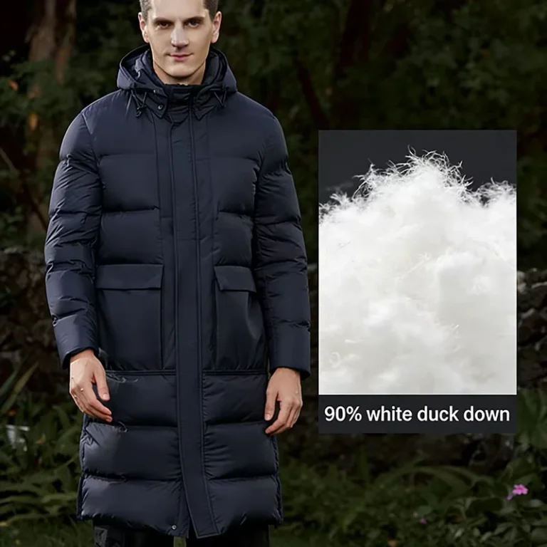 CHINEE-Mens-Thickened-Hooded-Waterproof-Windproof-Long-Casual-Down-Jacket-90-White-Duck-Down-Thermal-Winter-Outerwear