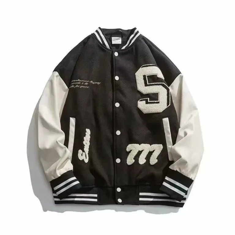 CHINEE-Mens-Varsity-Jacket-Students-Fashion-Sports-Polyester-Baseball-Uniform-Reversible-Stand-Collar-XL-Size-Breathable-Air