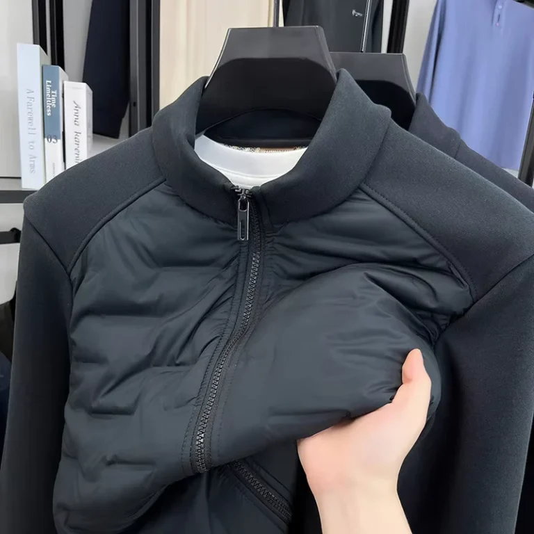 CHINEE-Mens-Velour-Down-Jacket-Liner-Winter-Thick-90-Down-Zipper-Closure-Machine-Washable-White-Duck-Fashion-Explosions