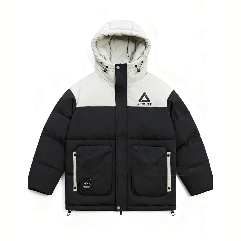CHINEE-Mens-Waterproof-Breathable-Winter-Casual-Outdoor-Loose-Fit-Puffer-Jacket-Hooded-90-Duck-Filling-150-200g-Zipper-Design-Thick