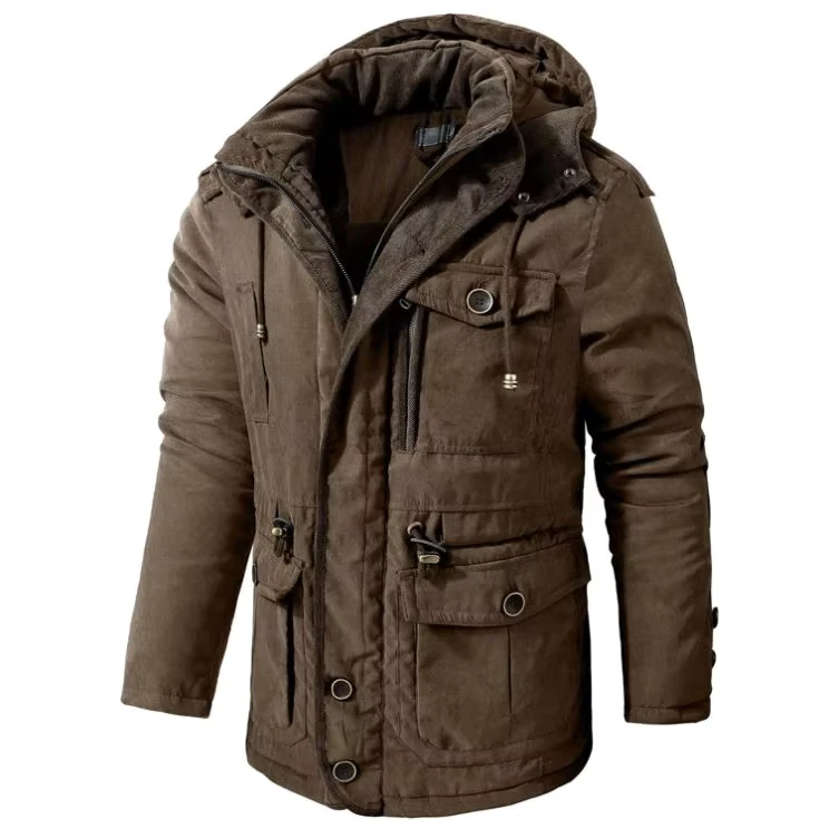 CHINEE-Mens-Winter-Jacket-Length-Jacket-with-Fur-Inside-Zipper-up-Coat-with-Hoodi-Outdoor-Jacket-for-Winter