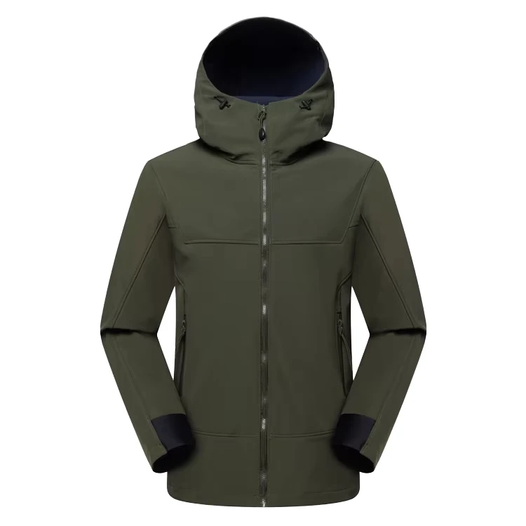 CHINEE-Mens-Winter-Long-Outdoor-Softshell-Jacket-Waterproof-Windproof-Breathable-Stand-Collar-Zipper-Closure-Hooded-Plus-Hiking-Coat