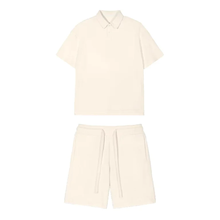 CHINEE-Menswear-Summer-Eco-Friendly-100-Bamboo-Fiber-Loose-Heavy-Polo-Shirt-Waffles-Two-Piece-Set-High-Quality-Short-Sleeve