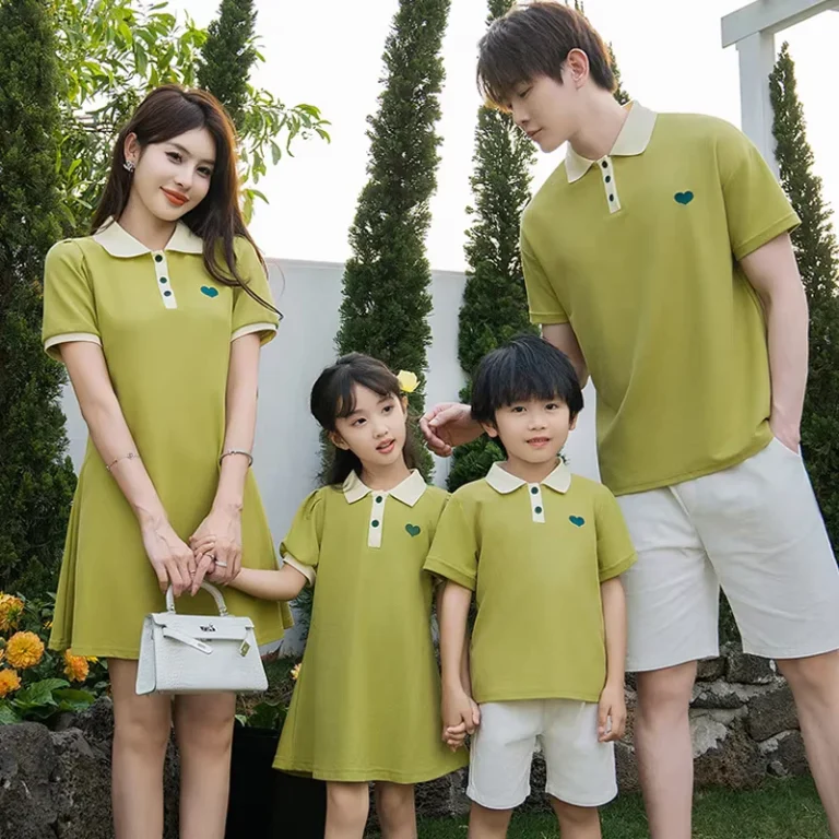 CHINEE-Mommy-and-Me-Summer-Family-Outfit-Set-for-Mother-Daughter-Girls-and-Boys-Casual-Short-Sleeved-T-shirt-and-Dresses