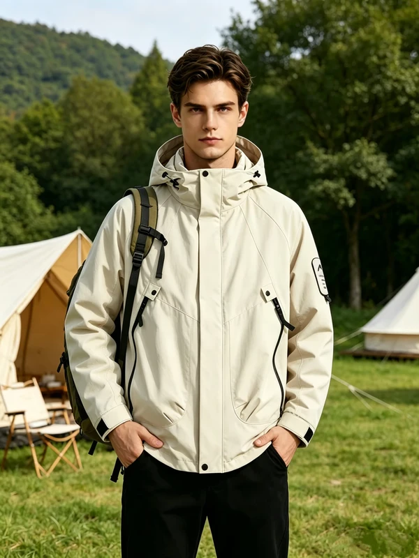 CHINEE-Mountain-Outdoor-Hard-Shell-Breathable-Hooded-Jacket-Windproof-Waterproof-Camping-Hiking-Cargo-Jacket