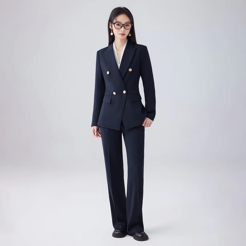CHINEE-Navy-Blue-Button-Suit-for-Female-College-Students-Public-Examination-Teaching-Interview-Formal-Dress-Professional-Temperament