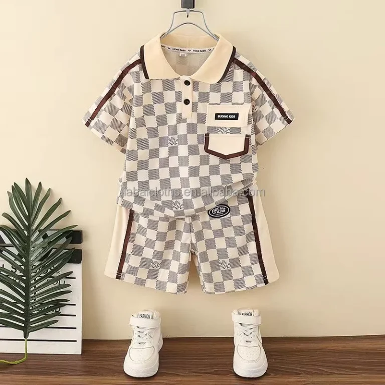 CHINEE-New-Baby-Boys-Summer-Polo-Shirt-Set-Hot-Selling-Low-Price-Short-Sleeved-Two-Piece-Cotton-Clothing-with-Cartoon-Pattern