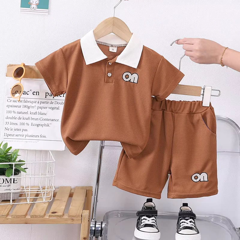 CHINEE-New-Boys-Casual-Summer-Outfit-Set-0-5-Years-Short-Sleeve-Polo-Shirt-and-Letter-Pattern-T-Shirt-Shorts