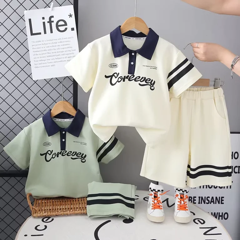 CHINEE-New-Boys-Summer-Outfit-Set-Childrens-Sports-Trendy-Letter-Short-Sleeve-Polo-Shirt-and-Shorts-Kids-Two-Pieces-Set-1