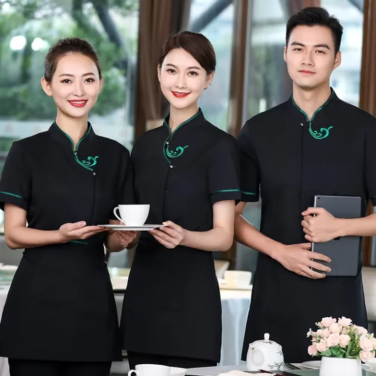 CHINEE-New-Chinese-Style-Summer-Work-Clothes-for-Hotel-Staff-Restaurant-Bar-Waiter-Workwear-Short-Sleeves-for-Banquet-Hall-Hot-Pot-Tea-1
