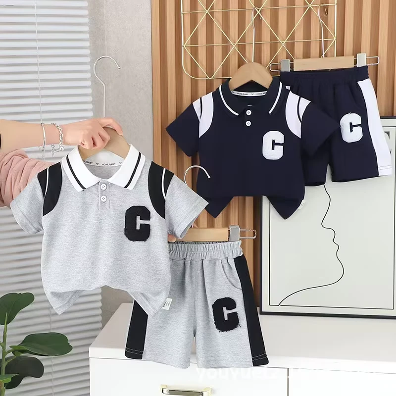 CHINEE-New-Fashionable-Boys-Clothing-Sets-Summer-Thin-Cotton-Letter-Pattern-Internet-Celebrity-Trendy-Casual-Suits-Kids-1